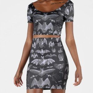 Black Milk GONE BATTY CROP TOP & MINI SKIRT SET